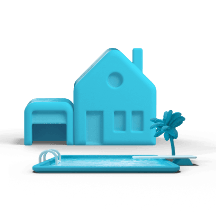 3D-render van een huis