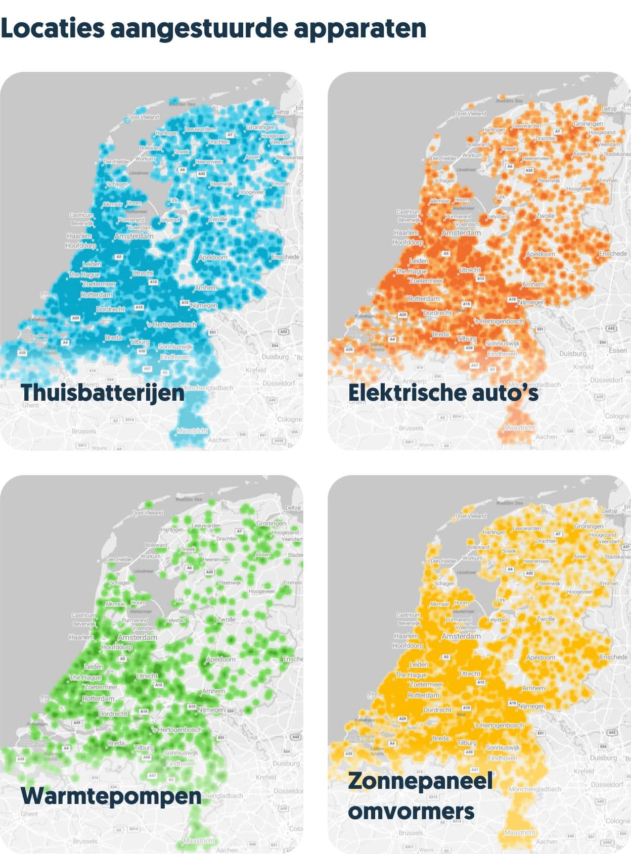 Locaties aangestuurde apparaten per assets