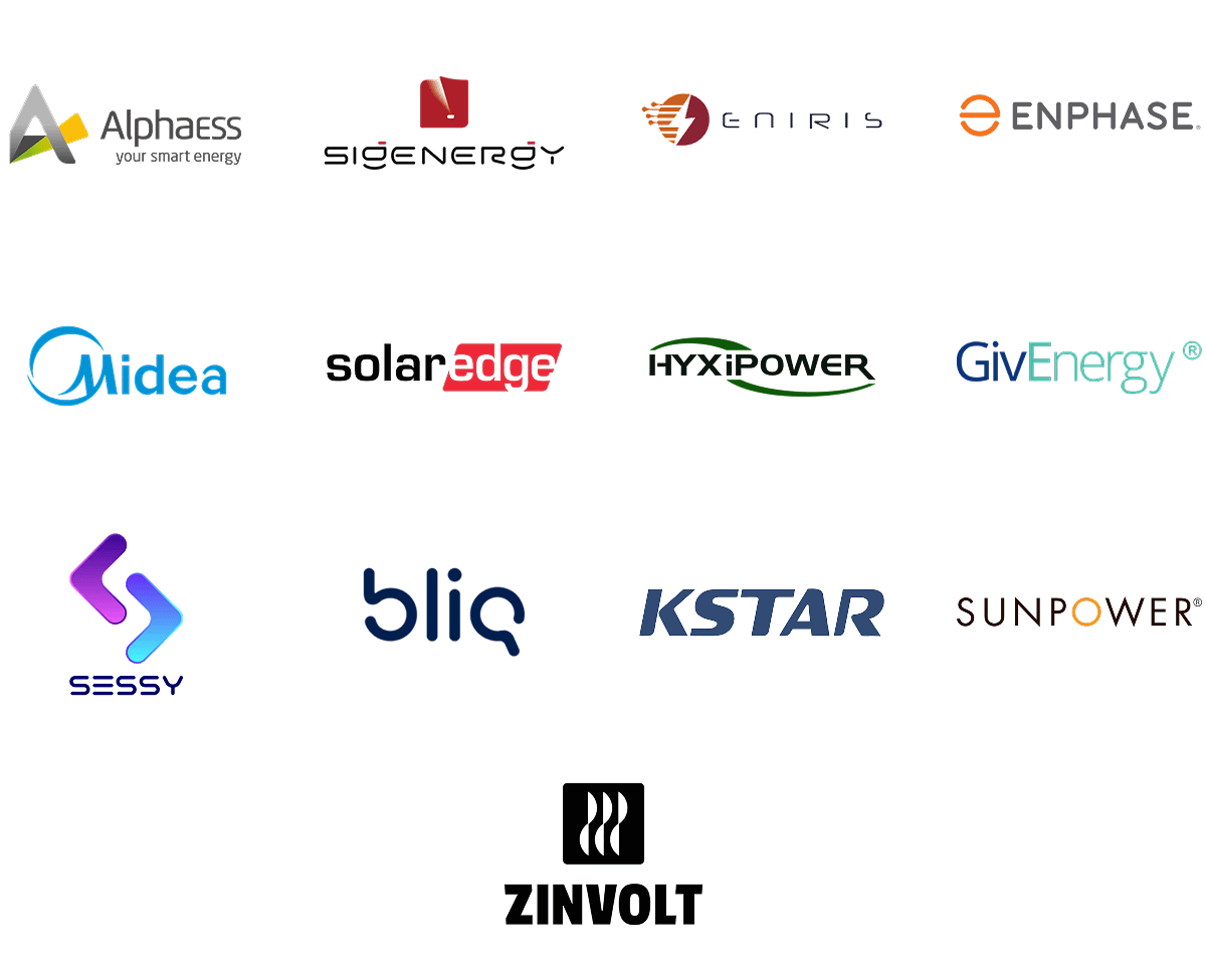 Logo van batterij merken die Frank Energie kan aansturen